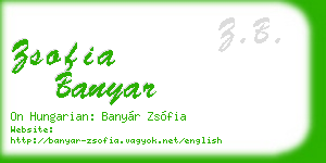zsofia banyar business card